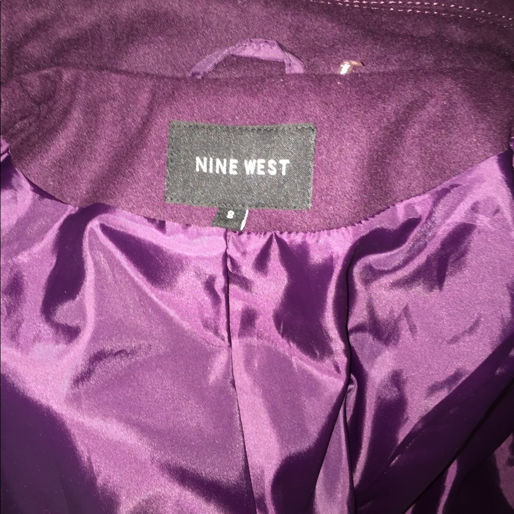 Nine West Purple overcoat double breasted - Picture 2 of 7